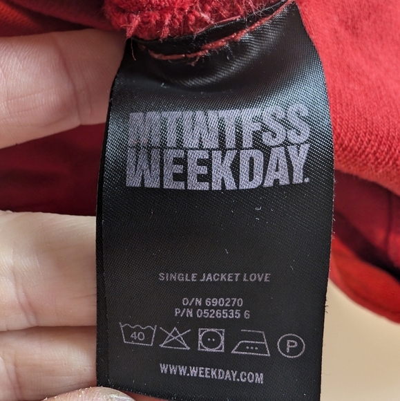 Weekday Red Jean Jacket - Picture 5 of 6